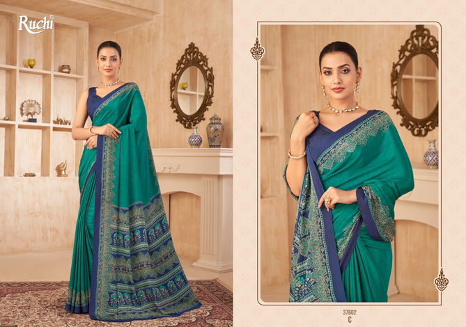 Vivanta Silk 38 By Ruchi Silk Crepe Printed Sarees Wholesale Shop In Surat